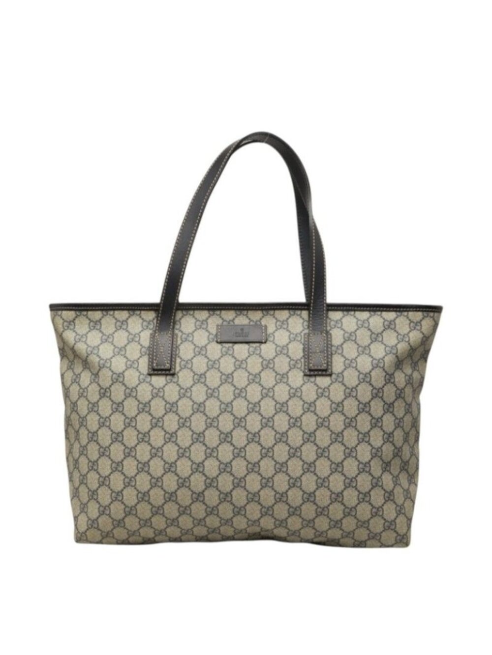Gucci GG Supreme Tote Gray Leather